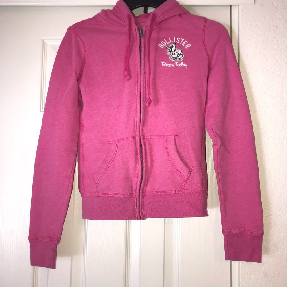 Pink Hollister hoodie